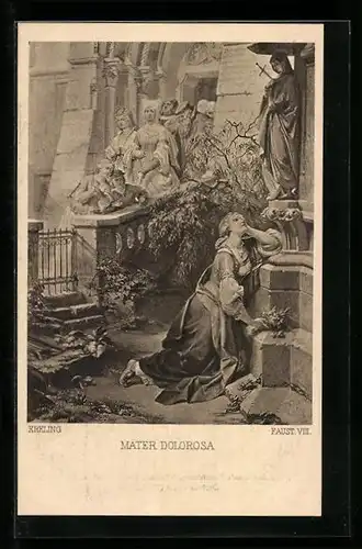 Künstler-AK Mater Dolorosa, Szene aus Faust