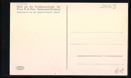 AK Halstenbek / Holstein, Blick auf die Forstbaumschulen der Firma H. H. Pein, Luftbild