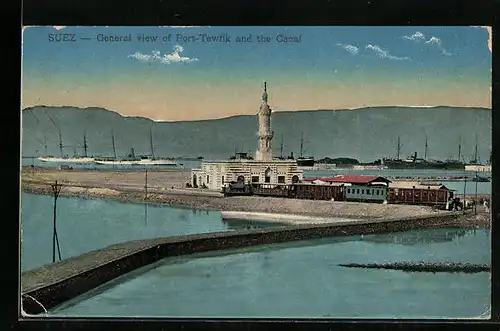 AK Suez, General view of Port-Tewfik and the Canal