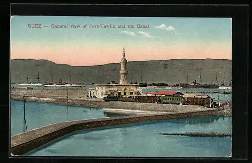 AK Suez, General view of Port-Tewfik and the Canal