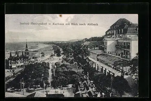AK Ostseebad Heringsdorf, Kurhaus mit Blick nach Ahlbeck