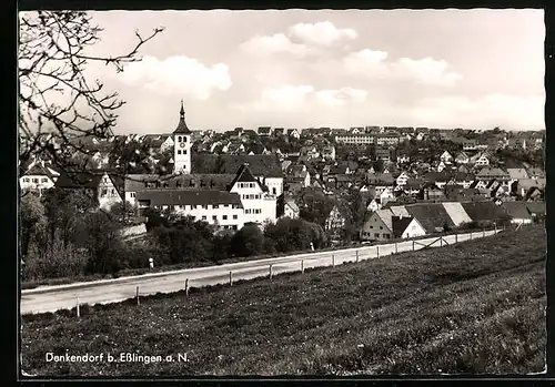 AK Denkendorf b. Esslingen a. N., Gesamtansicht aus der Vogelschau