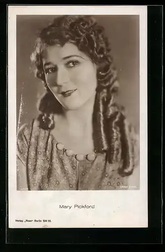 AK Schauspielerin Mary Pickford, Portrait mit Lockenkopf