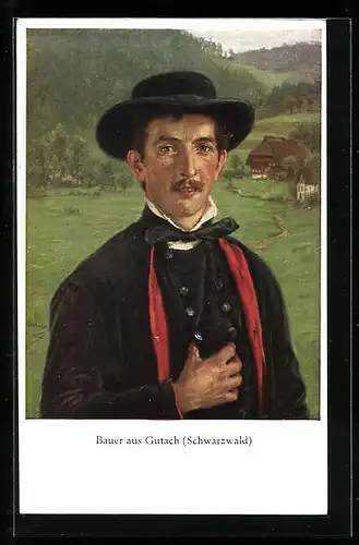 Künstler-AK Wilhelm Hasemann: Bauer aus Gutach, Schwarzwald