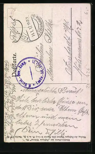 Künstler-AK Ernst Heilemann: Wiedersehen, Soldat kehrt zur Frau zurück, Papagei