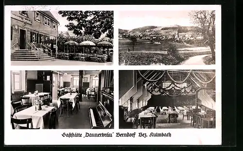 AK Berndorf bei Kulmbach, Gaststätte Daunerbräu, Panoramaansicht, Brauhaus, im Gastraum, der Saal