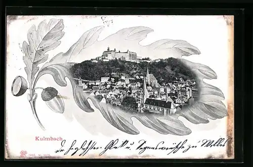 AK Kulmbach, Generalansicht mit dem Schloss über der Stadt
