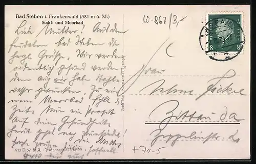 AK Bad Steben im Frankenwald, Stahl- und Moorbad, an der Tempelquelle