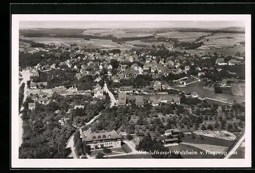 AK Welzheim, Stadttotale vom Flugzeug aus