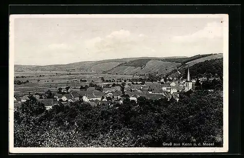 AK Kenn a. d. Mosel, Generalansicht mit der Kirche