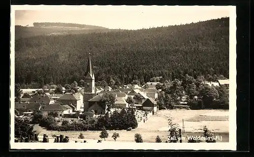 AK Zell am Waldstein i. Fi., Gesamtansicht mit der Kirche
