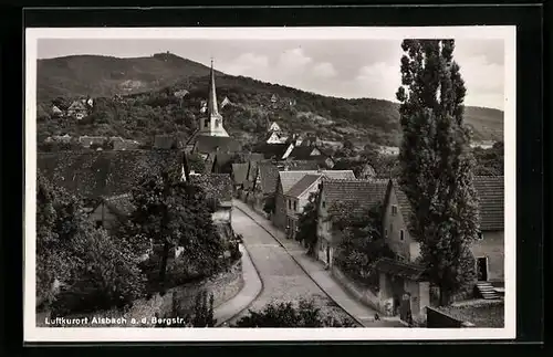 AK Alsbach a. d. Bergstrasse, Blick über die STrasse zur Kirche hin