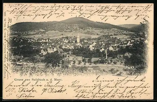 AK Sulzbach a. d. Murr, Generalansicht mit der Kirche im Stadtzentrum