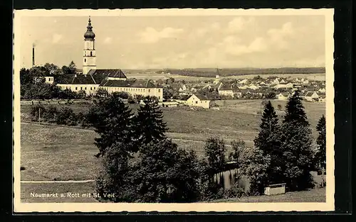 AK Neumarkt a. Rott, Generalansicht mit der Kirche St. Veit