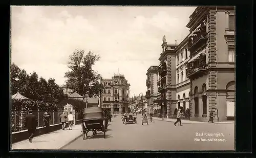 AK Bad Kissingen, Passanten auf der Kurhausstrasse