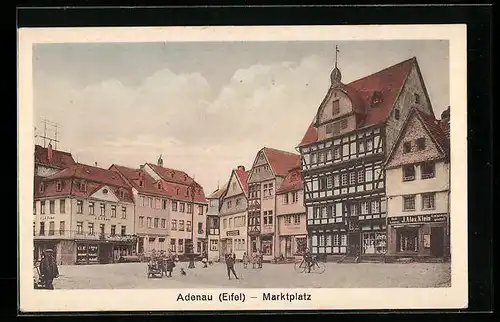 AK Adenau i. Eifel, Fachwerkhaus auf dem Marktplatz