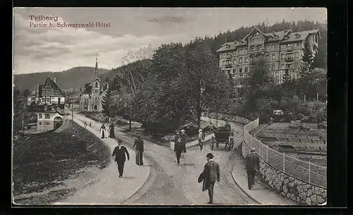 AK Triberg, Partie b. Schwarzwald-Hotel