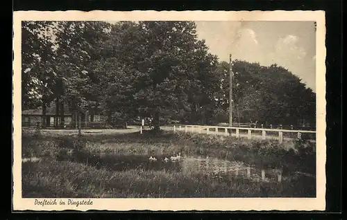 AK Dingstede, Partie am Dorfteich