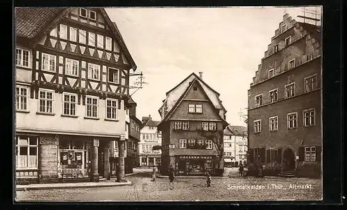 AK Schmalkalden i. Thür., auf dem Altmarkt, das Havanna-Haus