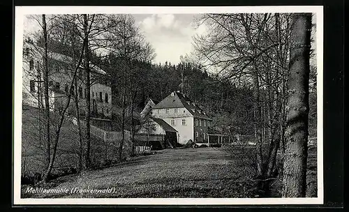 AK Marktleugast im Frankenwald, Mehltaumühle im Tal