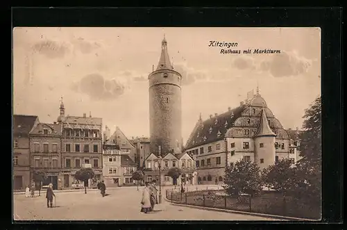 AK Kitzingen, Rathaus und Marktturm