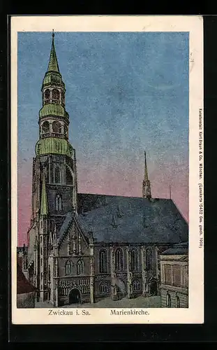 AK Zwickau i. Sa., Blick auf die Marienkirche