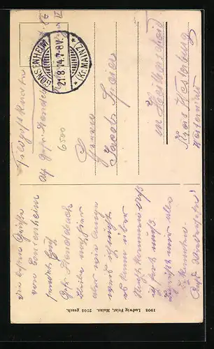 AK Mainz a. Rh., Gutenberg Denkmal und Dom, die kleinen Eilboten