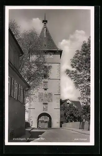 AK Waiblingen, auf der Strasse unter dem Beinsteiner Tor