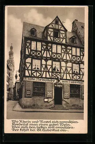 AK Koblenz, Althistorisches Weinhaus Zum Hubertus