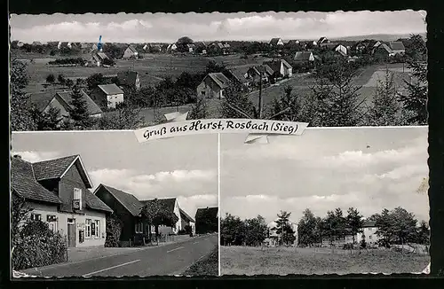 AK Hurst, Gemischtwaren v. August Kaufmann, Teil- und Gesamtansicht