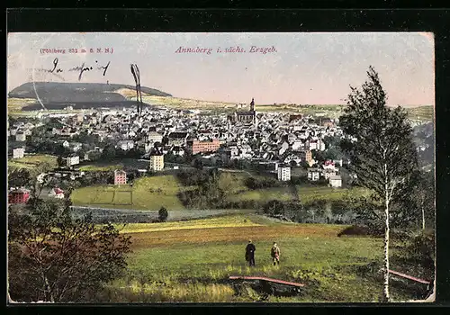 AK Annaberg i. sächs. Erzgeb., Gesamtansicht mit Pöhlberg