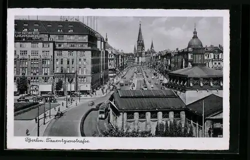 AK Berlin-Charlottenburg, Tauenzienstrasse mit Strassenbahn