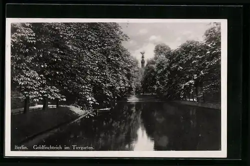 AK Berlin, Goldfischteich im Tiergarten