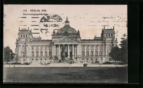 AK Berlin-Tiergarten, NW., Blick auf das Reichstagsgebäude