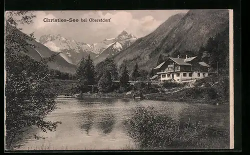 AK Oberstdorf, Christles-See mit Bergen