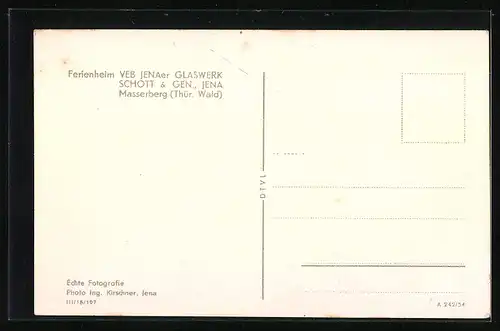 AK Masserberg /Thür. Wald, Innenansicht Ferienheim vom Veb. Jenaer Glaswerk Schott & Gen.