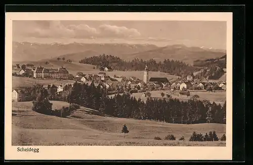 AK Scheidegg, Ortsansicht mit Umland