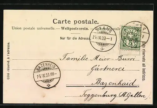 AK Kerns, Generalansicht mit Kirche und Stanserhorn