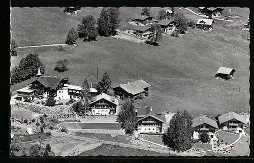 AK Lenk i.S., Chalet Lenk, das Ferienheim des S.M.U.V., Fliegeraufnahme