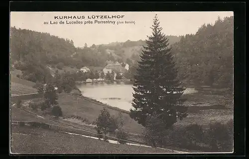 AK Porrentruy, Lac de Lucelle, das Kurhaus Lützelhof, Panorama