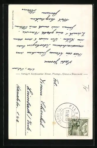 AK Filzbach, Ferienheim vom Blauen Kreuz Zürich