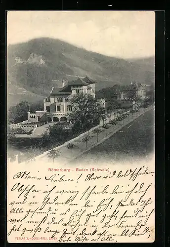 AK Baden, Blick auf die Römerburg