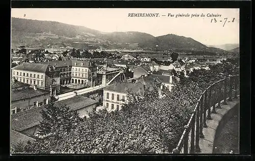 AK Remiremont, Vue generale prise du Calvaire