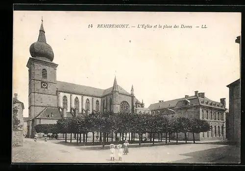 AK Remiremont, L`Eglise et la Place des Dames