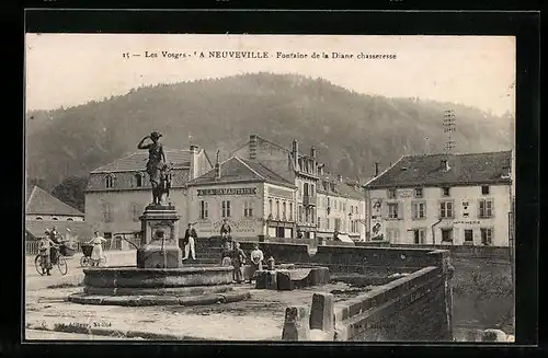 AK La Neuveville, Fontaine de la Diane chasseresse