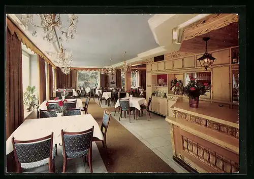 AK Alm-Hofstetten /Fichtelgeb., Innenansicht der Hotelpension Berghof /Alm, Bes. F. Burucker