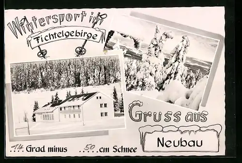 AK Neubau /Fichtelgeb., Erholungsheim des Bayerischen Landessportverbands im Winter