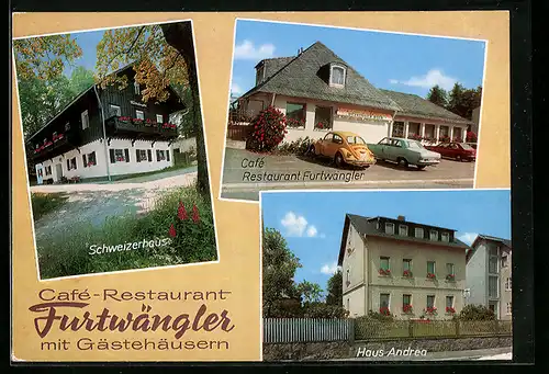 AK Alexandersbad /Fichtelgeb., Café-Restaurant Furtwängler, Gästehäuser, Bes. Fam. Furtwängler