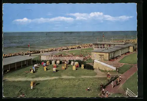 AK Cuxhaven-Döse, Strandhaus Döse mit Besuchern