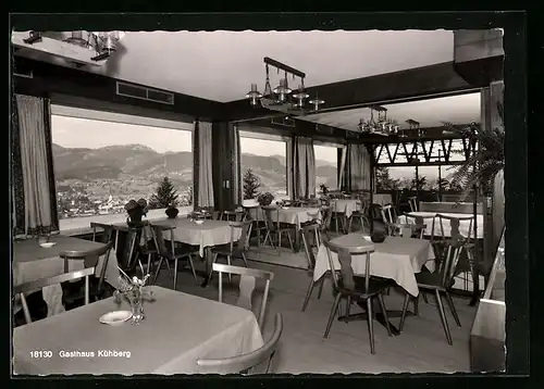 AK Oberstdorf im Allgäu, Innenansicht Gasthaus-Cafe-Pension Kühberg